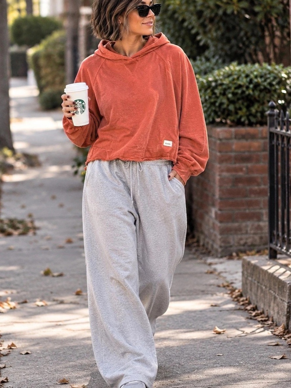 Vuori Hooded Sweatshirt Cotton Orange Size Small - oversized
